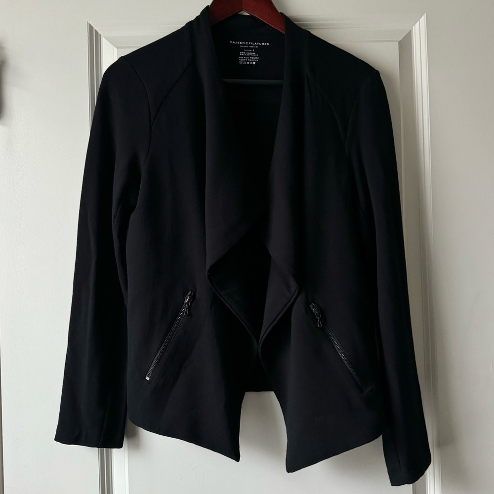 Majestic Filatures Draped French Terry Moto Jacket